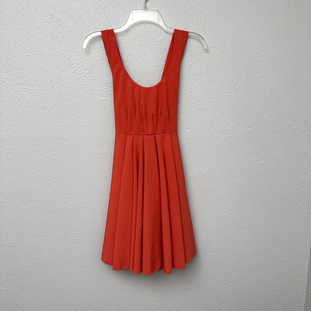Charlotte Russe Coral A-Line Mini Dress Pleated Fit Flare Sleeveless Medium Y2K